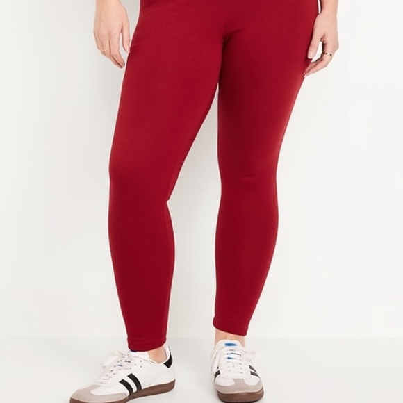 NWT OLD NAVY High-Waisted Fleece-Lined Leggings Color Cordovan SIZE MEDIUM - Picture 5 of 7
